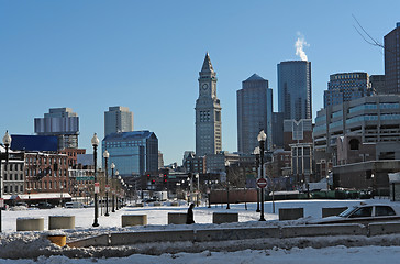 Image showing Boston city scenery at winter time