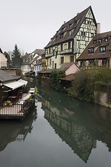 Image showing idyllic canal scenery in Colmar