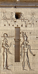 Image showing relief at the Temple of Philae in Egypt