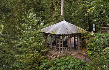 Image showing pavillon around Triberg Waterfalls