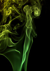 Image showing green smoke in black back