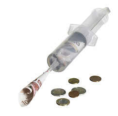 Image showing syringe filled with money