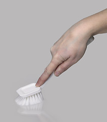 Image showing hand cleans with brush