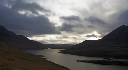 Image showing landscape near Stac Pollaidh at evening time