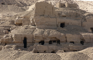 Image showing rock cut tombs near Aswan