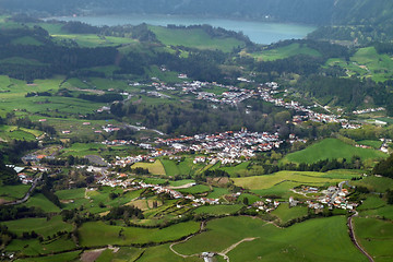 Image showing aerial scenery at the Azores