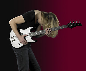 Image showing playing bass guitar