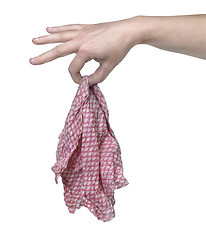 Image showing hand holding cleaning cloth