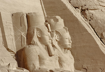 Image showing sculptures at Abu Simbel temples in Egypt