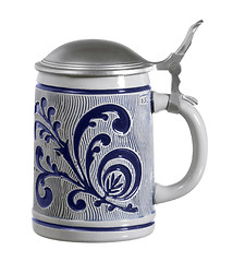 Image showing blue ornamented stein