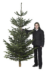 Image showing woman and christmas tree