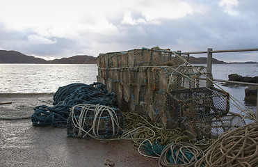 Image showing fishing traps in coastal ambiance