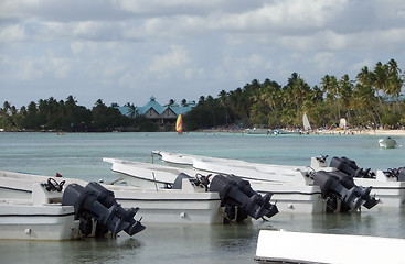 Image showing sea and motor boats