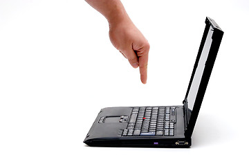 Image showing hand on laptop