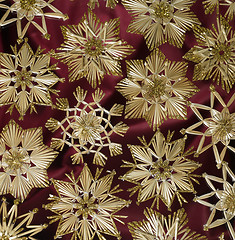 Image showing decorative Christmas background with straw stars