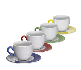 Image showing colored porcelain cups