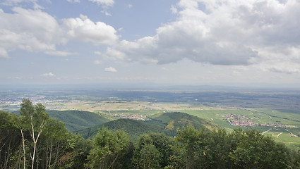 Image showing aerial view around Haut-Koenigsbourg Castle