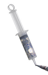 Image showing syringe filled with money