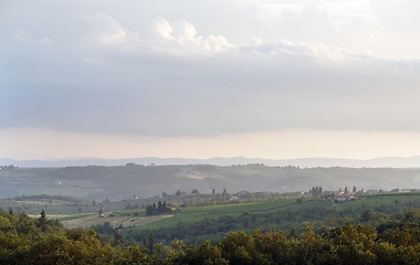 Image showing evening scenery near San Regolo in Chianti