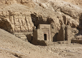 Image showing rock cut tomb near Mortuary Temple of Hatshepsut