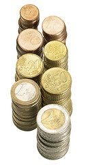 Image showing stacked euro coins