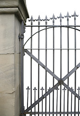 Image showing detail of a wrought-iron gate
