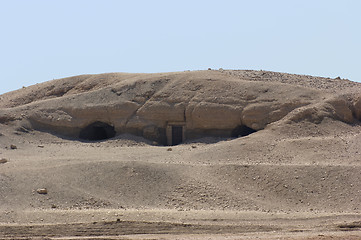 Image showing rock cut tombs in Egypt