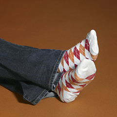 Image showing resting feet in socks