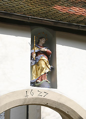 Image showing patron saint on a house facade