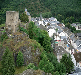 Image showing Esch sur SÃ»re with castle ruin