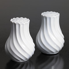 Image showing white porcelain salt and pepper shaker