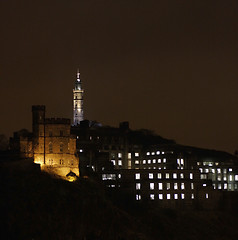 Image showing illuminated Calton Hill in Edinburgh