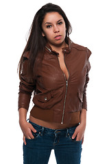 Image showing Brown leather