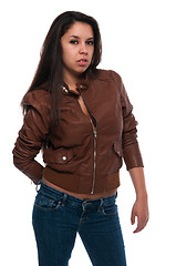 Image showing Brown leather