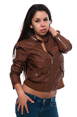 Image showing Brown leather