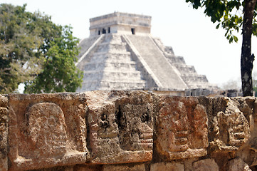 Image showing Skulls and pyramid