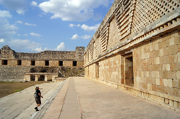 Image showing Tourist in Uxmal