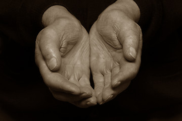 Image showing Old mans hands