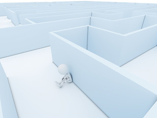 Image showing A person stuck in a maze trying to think of a way out 