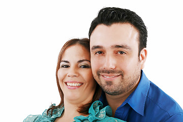 Image showing Portrait of a beautiful young happy smiling couple - isolated