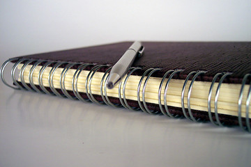 Image showing pen on leather cover