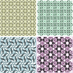 Image showing Set of stylish seamless geometrical backgrounds pattern. vector