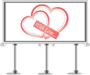 Image showing Outdoor billboard with heart. Love Vector theme