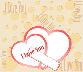 Image showing Valentine card with lettering I Love You. Vector