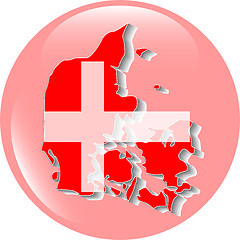 Image showing Three dimensional map of Denmark in Danish flag colors.