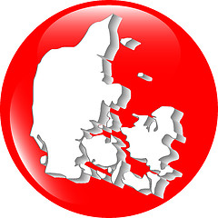 Image showing map of Denmark filled with flag of the state