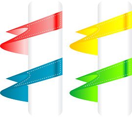 Image showing Color variation of paper origami labels. Vector