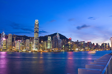 Image showing Magic hour of Kowloon Peninsula in Hong Kong 