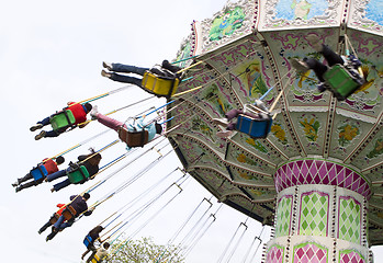Image showing chain swing ride in amusement park 