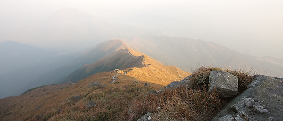 Image showing mountain range sunset